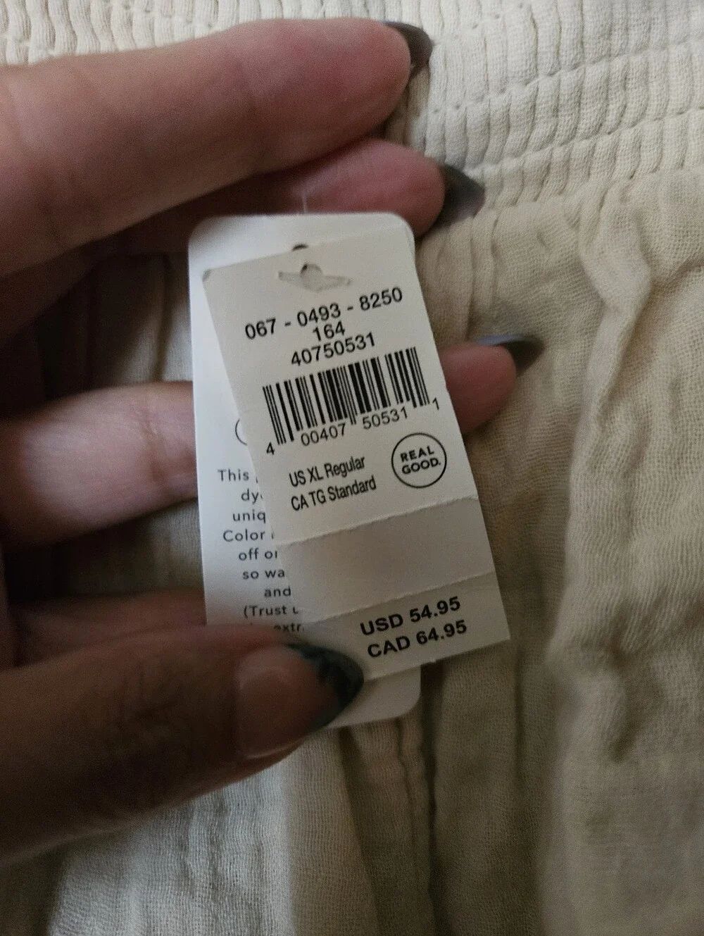 Aerie Cotton Gauze Wide Leg Cargo Pants Cream XL NWT - Picture 6 of 7